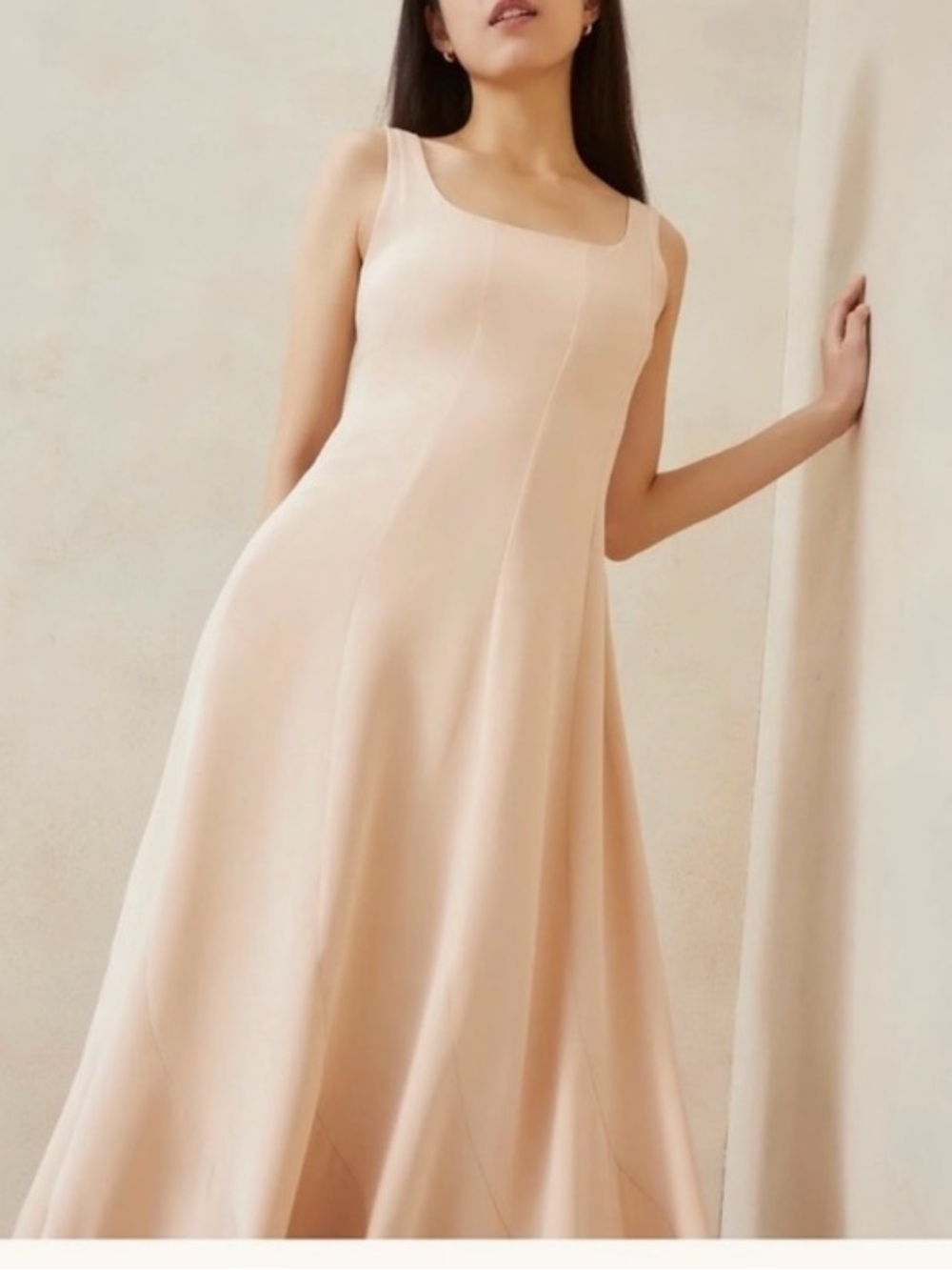 NWT Loeffler Randall Sleeveless SILK Kit Maxi Dress Blush Pink S